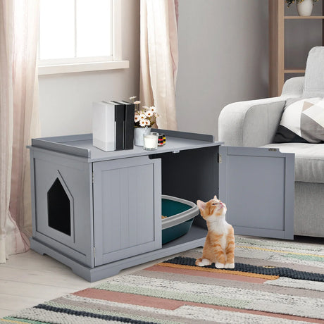 Wooden Litter Box Enclosure Pet House for Cat