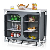 Camping Table with Zipper Storage Organizer for BBQ &amp; Travel-Grey
