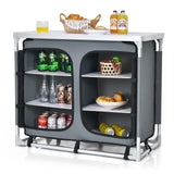 Camping Table with Zipper Storage Organizer for BBQ &amp; Travel-Grey