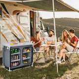 Camping Table with Zipper Storage Organizer for BBQ &amp; Travel-Grey