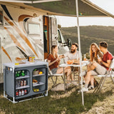 Camping Table with Zipper Storage Organizer for BBQ &amp; Travel-Grey