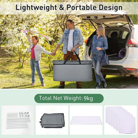 Camping Table with Zipper Storage Organizer for BBQ &amp; Travel-Grey