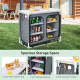 Camping Table with Zipper Storage Organizer for BBQ &amp; Travel-Grey