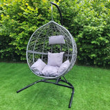 Hanging Rattan Egg Chair - Grey