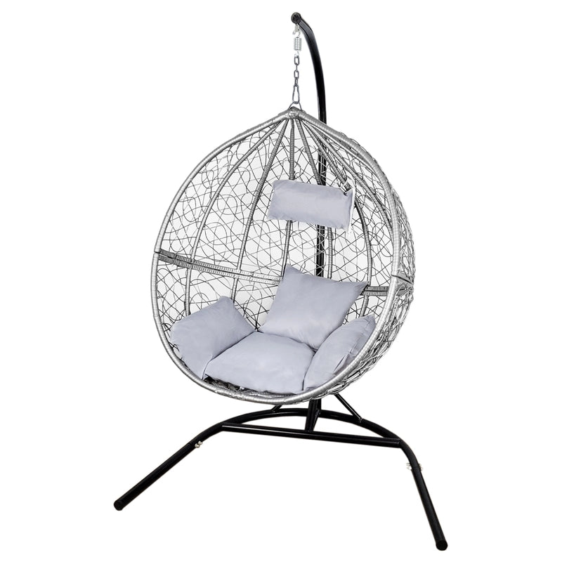 Hanging Rattan Egg Chair - Grey
