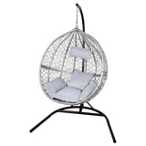 Hanging Rattan Egg Chair - Grey