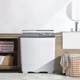 Portable Twin Tub Wash Machine with Spin Dryer-Grey