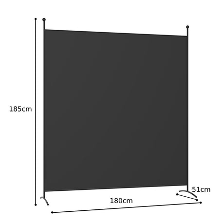 Single Panel Room Divider with Curved Support Feet-Grey