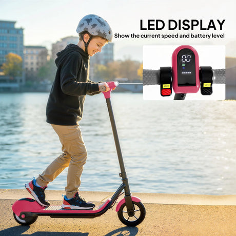 SPORTNOW Electric Scooter for Kids, with LED Display, Pink