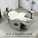 HOMCOM 140 Manual Reclining Armchair, with Footrest - Grey