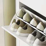 HOMCOM Modern Three-Drawer Shoe Cabinet - White