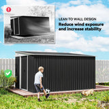 Outsunny 3.3 x 2.68m Corrugated Metal Shed - Black