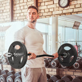 SPORTNOW 120cm EZ Barbell Bar for 5cm Weight Plates, with Spring Clips, 8kg