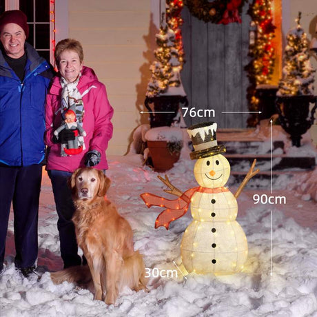 Outsunny 3ft 78 LED Light Outdoor Snowman Decoration, with Accessories