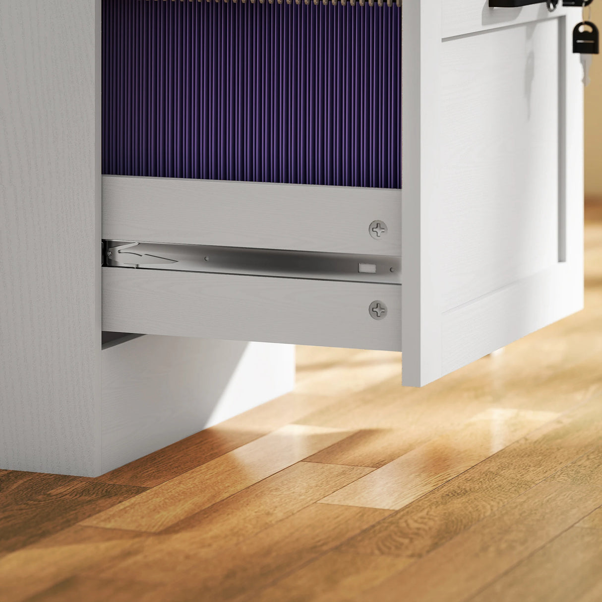 HOMCOM 2-Drawer Filing Cabinet with Lock - White