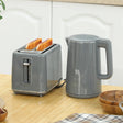 HOMCOM Digital Stainless Steel Kettle and Toaster Set, 1.5L 3000W Fast Boil Kettle, 2 Slice Toaster with 7 Level Browning Controls, Defrost, Reheat, Keep Warm, Crumb Tray and LED Touch Display, Grey