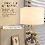 HOMCOM Nautical LED Table Lamp with USB Charging Port, Bedside Desk Lamp for Bedroom, Living Room, Home Office