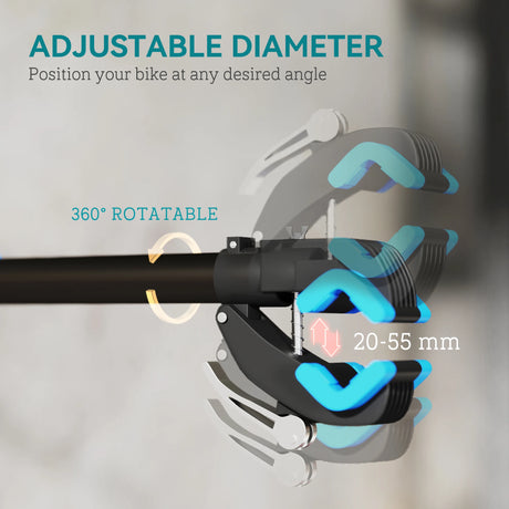 HOMCOM Bike Repair Stand, with Adjustable Clamp, Black