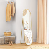 HOMCOM Two-Way Curved Full Length Mirror - Gold Tone