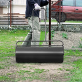 36 x 12 Inch Tow Lawn Roller Water Filled Metal Push Roller-Black