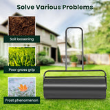 24 x 13 Inch Tow Lawn Roller Water Filled Metal Push Roller-Black