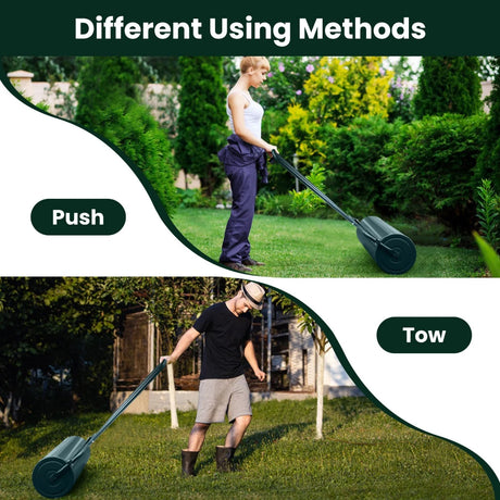 24 x 13 Inch Tow Lawn Roller Water Filled Metal Push Roller