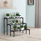 3 Tier Plant Stand with Heavy-Duty Steel Frame for Garden & Patio & Balcony