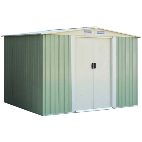 6' x 8' Outdoor Storage Shed Tool House with Sliding Door-Light Green