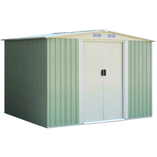 6' x 8' Outdoor Storage Shed Tool House with Sliding Door-Light Green