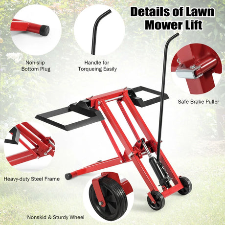 Hydraulic Lawnmower Lift Jack for Tractors and Zero Turn Riding Lawn Mowers