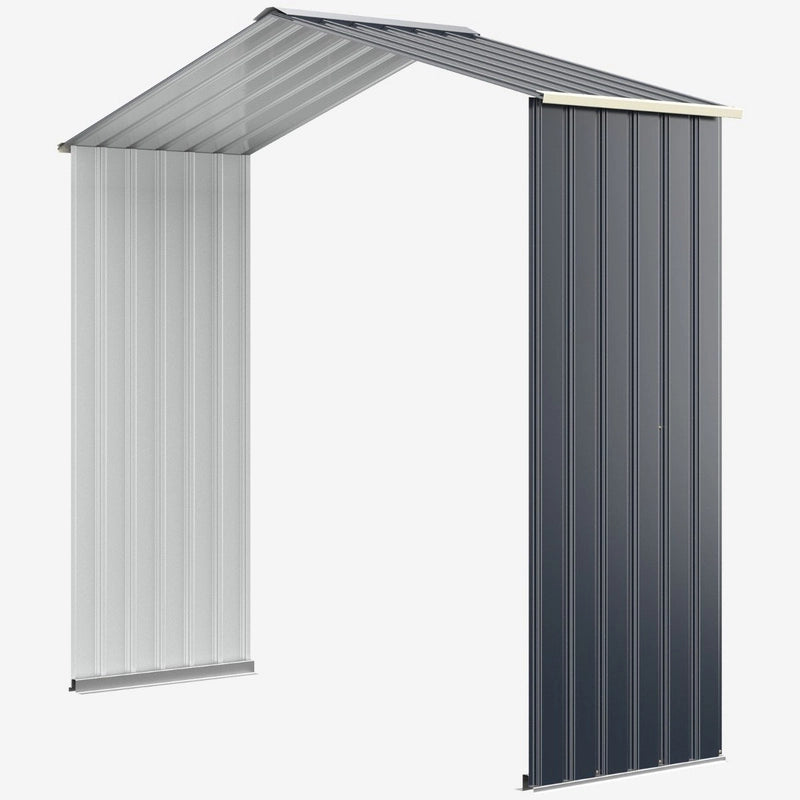 Outdoor Storage Shed with 4 Vents and Double Sliding Door-213cm Storage Shed Extension
