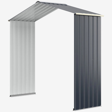 Outdoor Storage Shed with 4 Vents and Double Sliding Door-213cm Storage Shed Extension