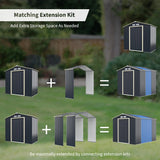 Outdoor Storage Shed with 4 Vents and Double Sliding Door-213cm Storage Shed Extension
