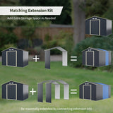 Outdoor Storage Shed with 4 Vents and Double Sliding Door-277cm Storage Shed Extension