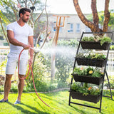 4-Tier Vertical Raised Garden Bed with 4 Containers and Drainage Holes-M