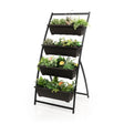 4-Tier Vertical Raised Garden Bed with 4 Containers and Drainage Holes-M