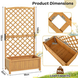 Planter Raised Bed with Trellis for Plant Flower Climbing-Orange