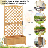 Planter Raised Bed with Trellis for Plant Flower Climbing-Orange