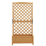 Planter Raised Bed with Trellis for Plant Flower Climbing-Orange