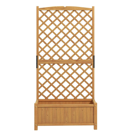 Planter Raised Bed with Trellis for Plant Flower Climbing-Orange