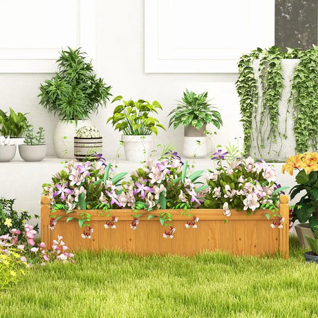 Wooden Raised Garden Bed with Drainage System for Garden