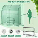 7 x 3.5 x 7 Feet Lean-to Greenhouse with Flower Rack