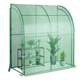 7 x 3.5 x 7 Feet Lean-to Greenhouse with Flower Rack