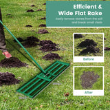 30/36/42 x 10 Inch Lawn Leveling Rake with Ergonomic Handle-42 inches