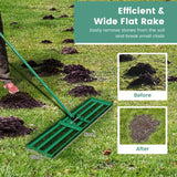 30/36/42 x 10 Inch Lawn Leveling Rake with Ergonomic Handle-36 inches