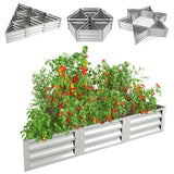 6 Pieces Triangular Galvanized Raised Garden Bed-Silver