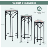 Decorative Flower Display Holder with Ceramic Top for Patio