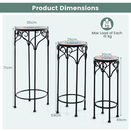 Decorative Flower Display Holder with Ceramic Top for Patio