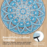 35 cm Round Patio End Table with Ceramic Tile Top