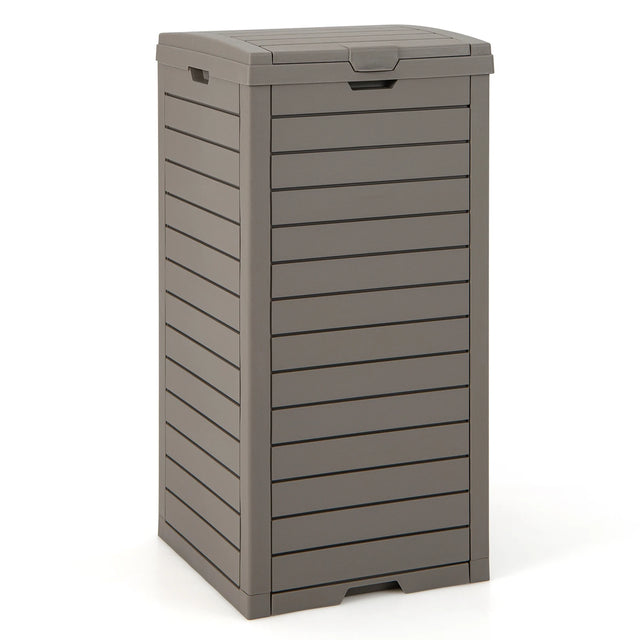31 Gallon Large Outdoor Trash Can with Lid and Pull-out Liquid Drawer